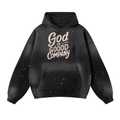 God is good Wash Frayed Fleece Hoodie - 360 GSM
