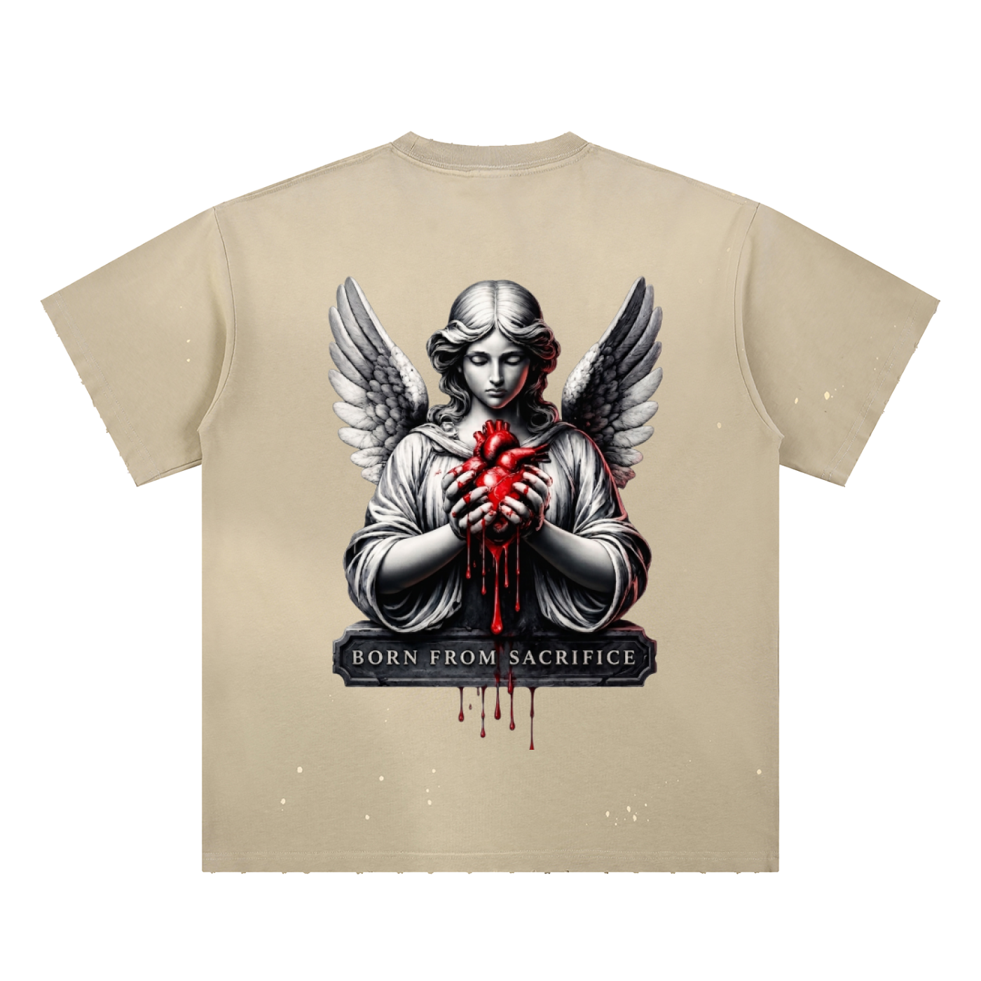 Sacred Wounds Hand-Frayed Sunfade Paint Splatter T-Shirt